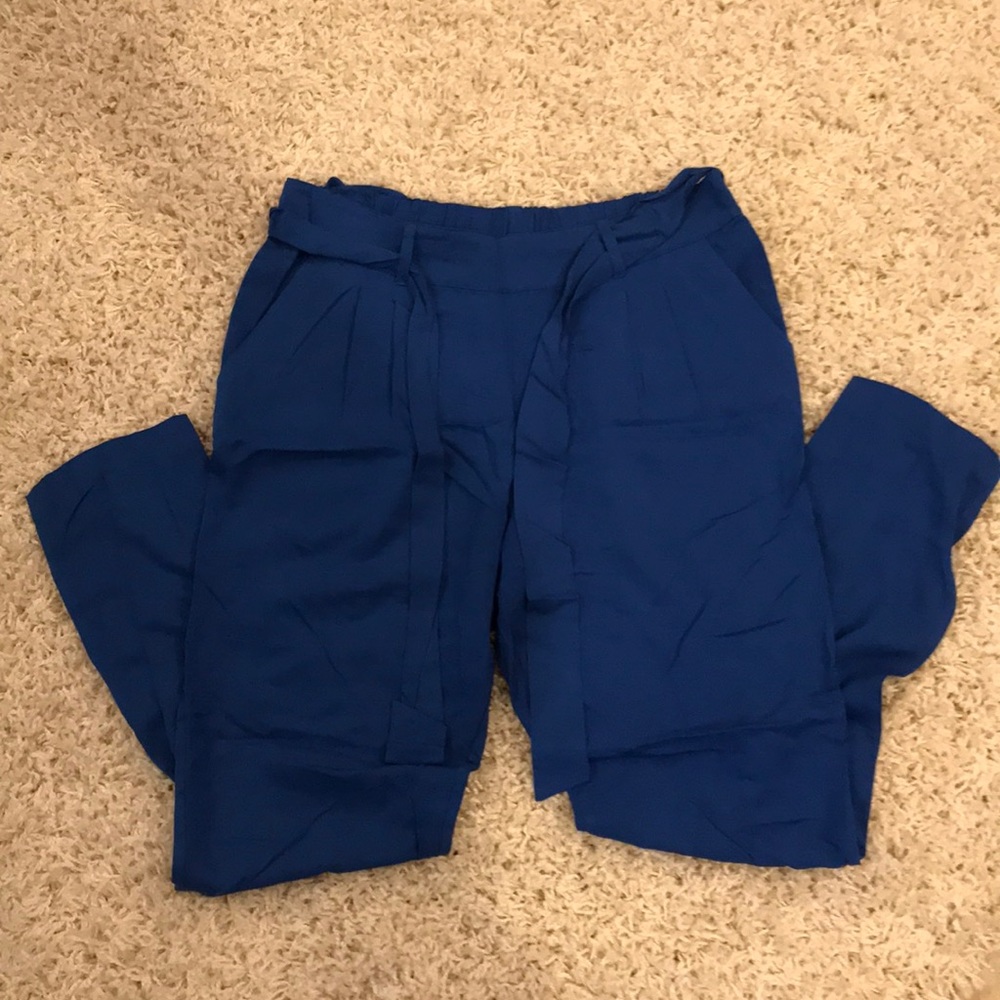 Blue Pants with Cropped Ankle